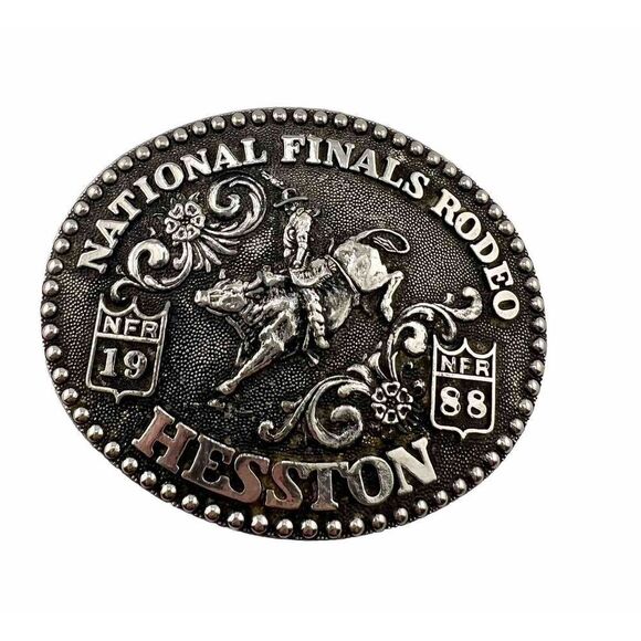 Vintage 1988 National Finals Rodeo Western Belt Buckle Fred Fellows - Picture 2 of 6
